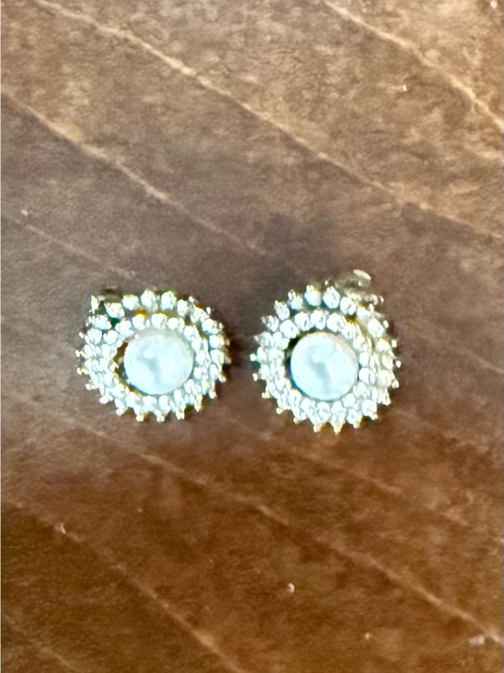 Vintage Gold-Tone Crystal Halo clip Earrings